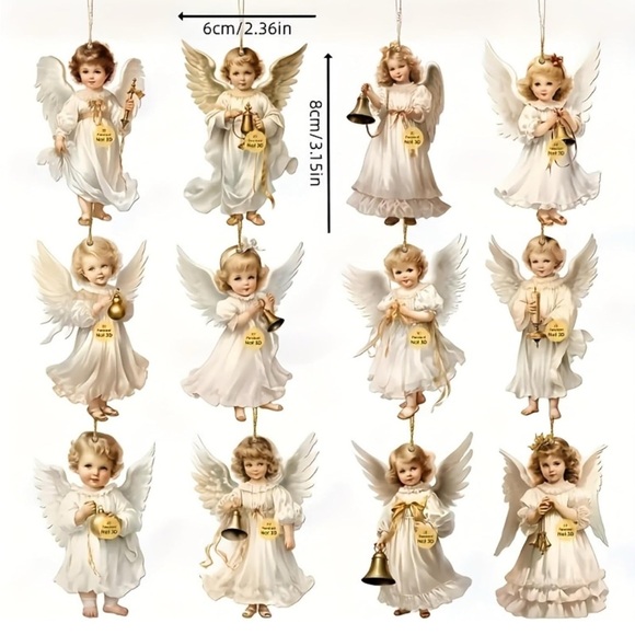 SOLD Christmas Angel Ornaments Set - Picture 2 of 3